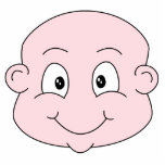 Cartoon of a cute baby, smiling. photo sculpture