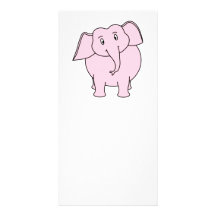 Cartoon of a Pink Elephant Photo Card Template