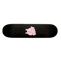 Cartoon of a Pink Elephant Skate Board Deck