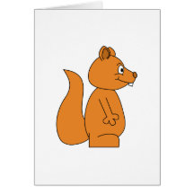 Cartoon of a Red Squirrel Greeting Card