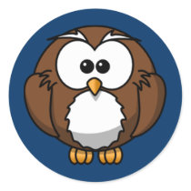 Cartoon Owl Round Sticker