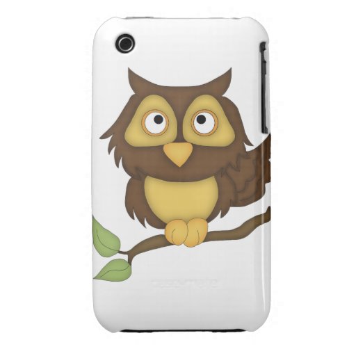 Cartoon Owl (tan) Case-Mate iPhone 3 Case