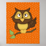Cartoon Owl (tan) Posters
