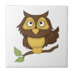Cartoon Owl (tan) Tile