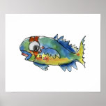 Cartoon Parrot Fish Children's Wall Art Poster posters