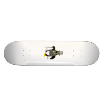 Cartoon Penguin Wearing a Tuxedo Skateboard Decks