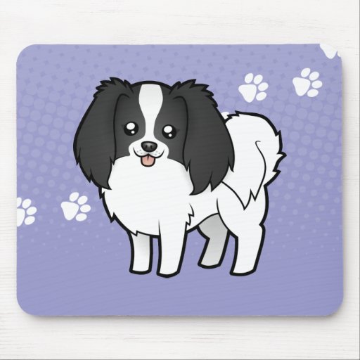 Cartoon Phalene / Japanese Chin Mouse Pad