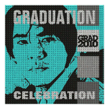 Cartoon Photo Insert 3 Graduation Party Invitation