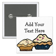Cartoon Pies for Pie Day January 23rd Buttons