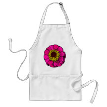 Cartoon Pink Zinnia Aprons