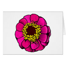 Cartoon Pink Zinnia Card