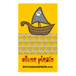 Cartoon Pirate Ship, Skulls & Bones Profile Card Business Card Template
