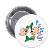 Cartoon Pisces Pinback Button