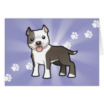 Cartoon Pitbull / American Staffordshire Terrier Greeting Card