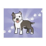 Cartoon Pitbull / American Staffordshire Terrier postcards