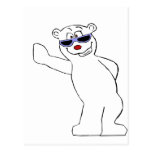 Cartoon Polar Bear With Cool Shades Postcards