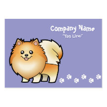 Cartoon Pomeranian Business Cards