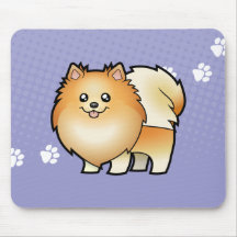 Cartoon Pomeranian Mouse Mats