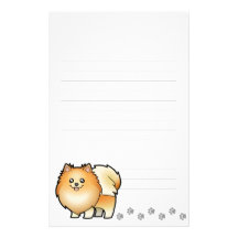 Cartoon Pomeranian Personalized Stationery