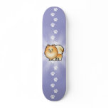 Cartoon Pomeranian skateboards