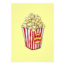 Cartoon Popcorn Bag Invitation