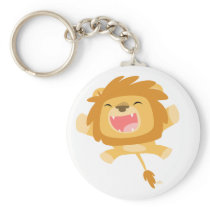 Cartoon Pouncing Lion keychain
