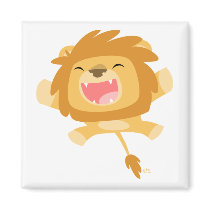 Cartoon Pouncing Lion magnet
