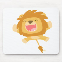 Cartoon Pouncing Lion mousepad