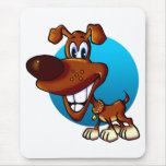 Cartoon Puppy Smiling Mouse Mat