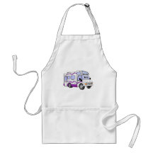 Cartoon Purple Camper Apron