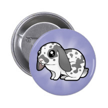 Cartoon Rabbit (floppy ear smooth hair) Buttons