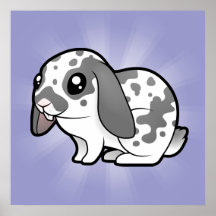 Cartoon Rabbit (floppy ear smooth hair) Print