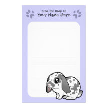 Cartoon Rabbit (floppy ear smooth hair) Stationery Paper