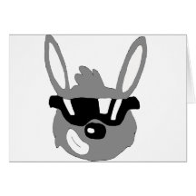 Cartoon Rabbit With Sunglasses Card