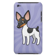 Cartoon Rat Terrier / Toy Fox Terrier Barely There iPod Cases