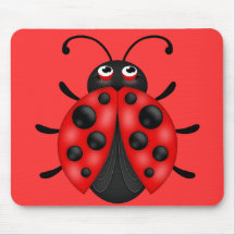 Cartoon Red Black Ladybug Mousemat Mouse Pads