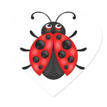 Cartoon Red Black Ladybug Sticker Sheets