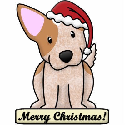 Cartoon Red Heeler Christmas Ornament Photo Cut Outs by MenagerieMayhem