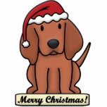 Cartoon Redbone Coonhound Christmas Ornament photo sculptures