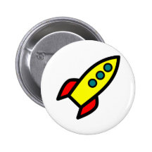 Cartoon Rocket Ship Button