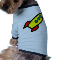 Cartoon Rocket Ship Dog Tee