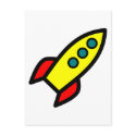 Cartoon Rocket Ship postcards