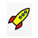 Cartoon Rocket Ship postcards