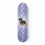 Cartoon Rottweiler skateboards