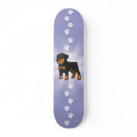 Cartoon Rottweiler skateboards