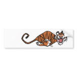 Cartoon Running Tiger bumper sticker bumper stickers