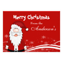 Cartoon Santa Christmas Greeting Card Invitation