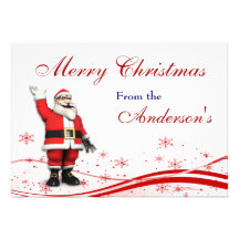 Cartoon Santa Claus Christmas Greeting Card Custom Invitations