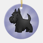Cartoon Scottish Terrier Christmas Ornaments