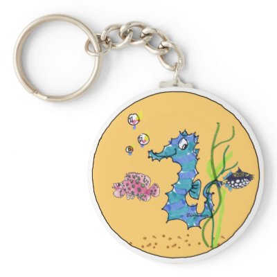 Cartoon Seahorse Cute Fish Keychains by zooogle